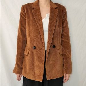 Bershka brown corduroy blazer